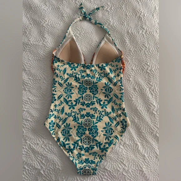 JOHNNY WAS Ellyo Twisted Halter One-Piece Swimsuit Small - Picture 2 of 9